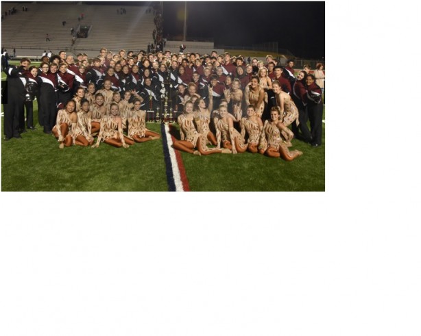 The Lambert Competition band posing at their last major competition at the Heart of Georgia Invitational.