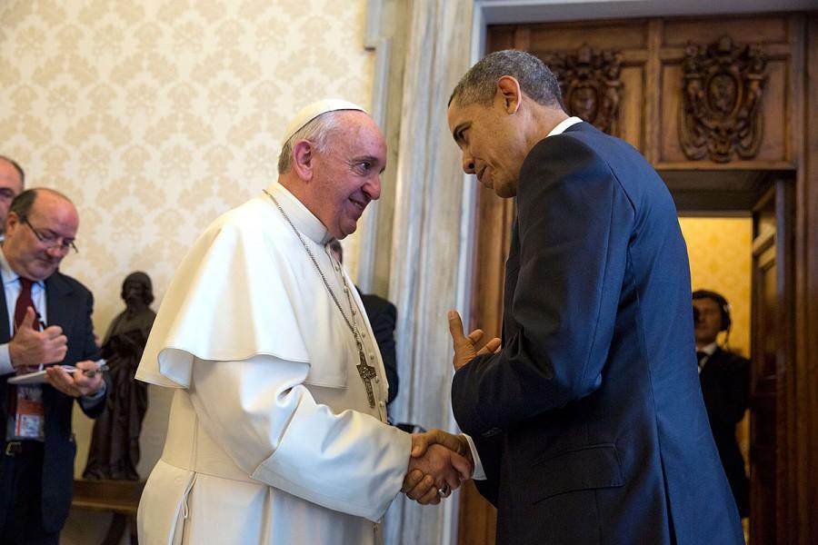 On+March+27%2C+2014%2C+Pope+Francis+and+Barack+Obama+meet+to+say+farewell.+Nine+months+later%2C+Pope+Francis+will+announce+his+plan+to+visit+the+United+States+in+2015.