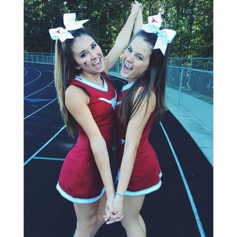 Longhorn cheerleaders get ready to cheer on Lambert before the big game!