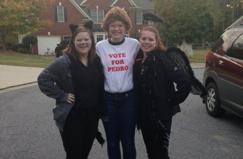 Teenagers taking the streets on Halloween.