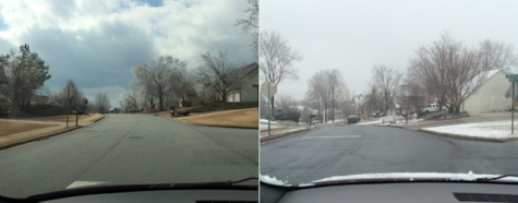 Taken in the same place just a few days apart, the difference the weather brings is unbelievable; it is almost like there were two seasons in one week.
