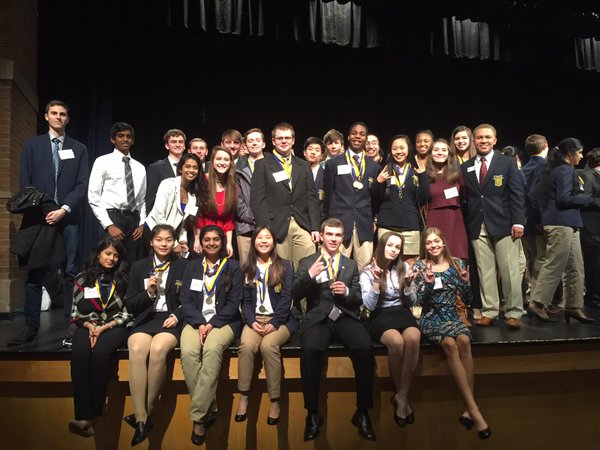 Members of Lambert FBLA beam as they are feeling victorious after their success at the Region 11 Leadership Conference.