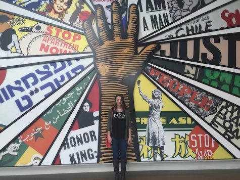 The Lambert Project recently went to the National Center for Civil and Human Rights in Atlanta. Here is one member of the club, Emma Bryant, standing in front of a huge, breathtaking mural.