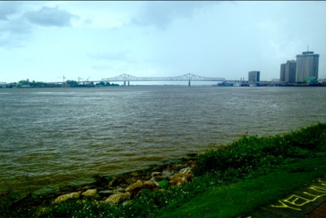 The twin bridges that cross the Mississippi River to New Orleans, Louisiana.