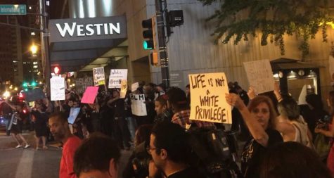 Protesters in downtown Atlanta.