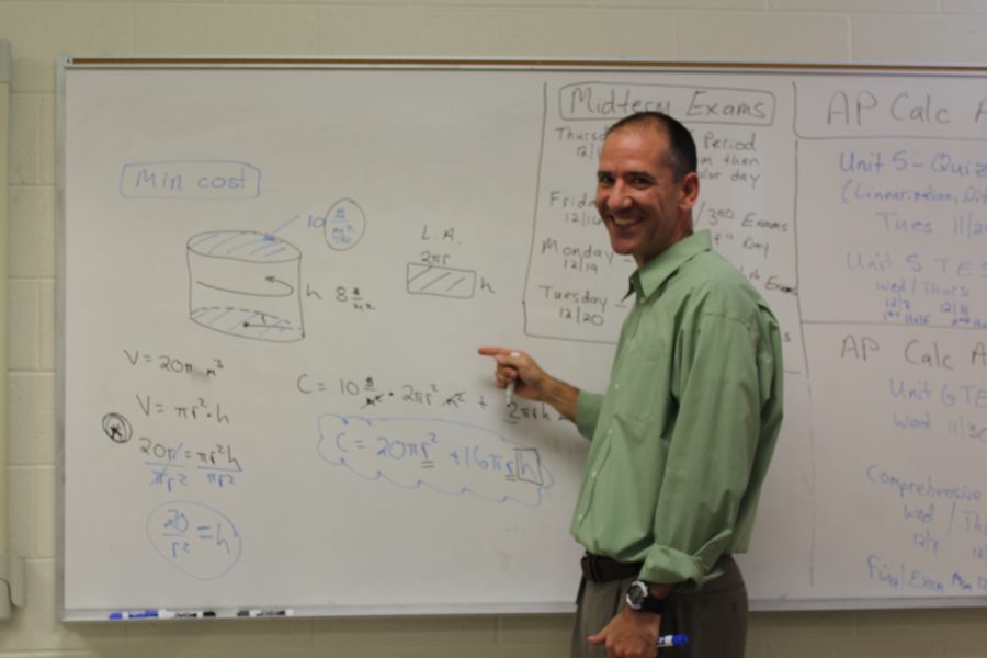 AP Calculus teacher Mr. Teeple stands tall and proud in his teaching career. 