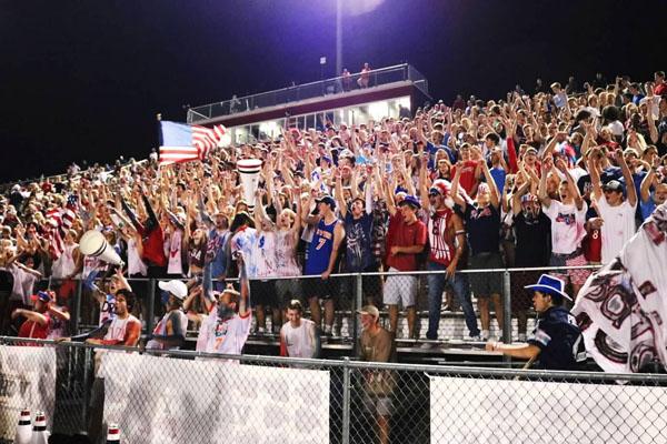 Lambert students get rowdy in support of their Longhorn football team.