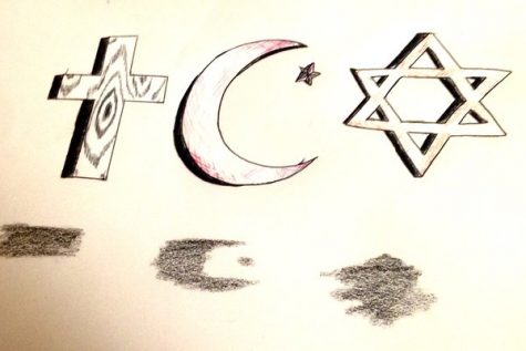 Photo drawn and edited by Resident Artist, Sarah Sander. Christianity, Islam, and Judaism are a few of the largest religions globally, with more than 1 billion followers combined.