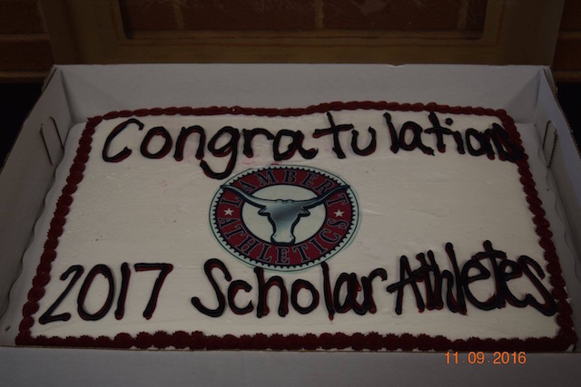 Newly signed seniors and their families were able to enjoy this cake as a post-signing celebration.