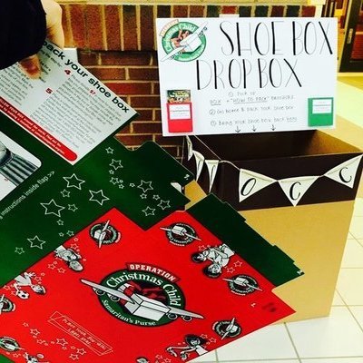 For the 2015 school year, 94 shoeboxes given by Lambert High School students were sent off to diverse countries to bring cheer to children living in destitute conditions. (Used with permission by Lauren Pearson). 