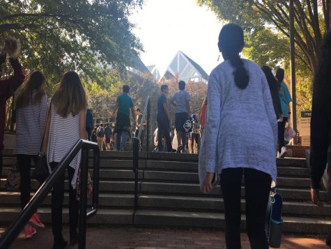 9th grade literature students leave the campus to head back to Lambert.
