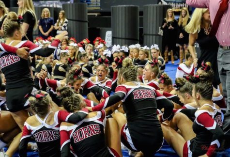 The cheerleaders were ecstatic to have won the state title.