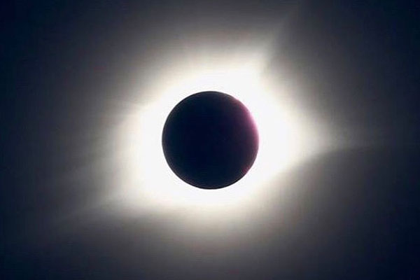 Total solar eclipse over Clemson University. Used with permission from Ethan Santiago. 