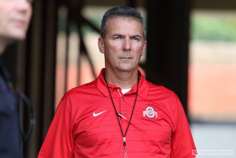 Head coach Urban Meyer during Ohio State's 49-21 win at Indiana.
Photo: Andrew Lind