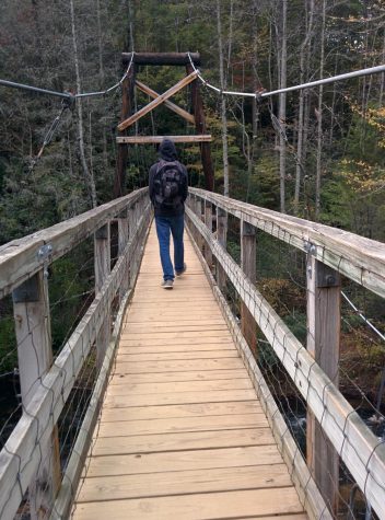 Pictured is the Toccoa River Swinging Bridge in Fannin County, Georgia, right outside of Blue Ridge.