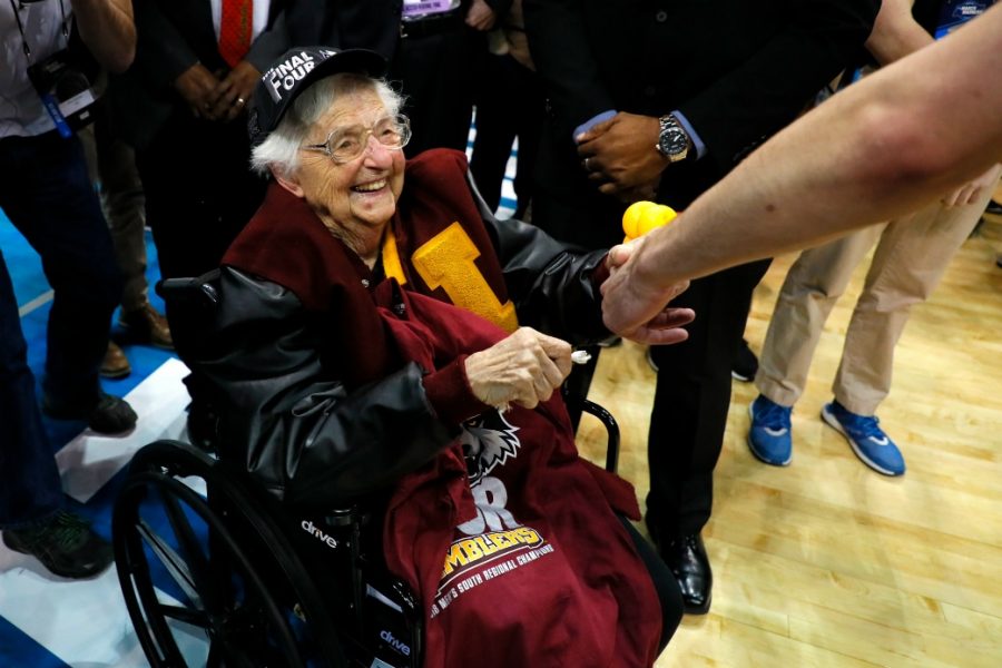 Sister Jean has been an inspiration to Loyola on their trip to the Final Four (Photo via SLAM Online)