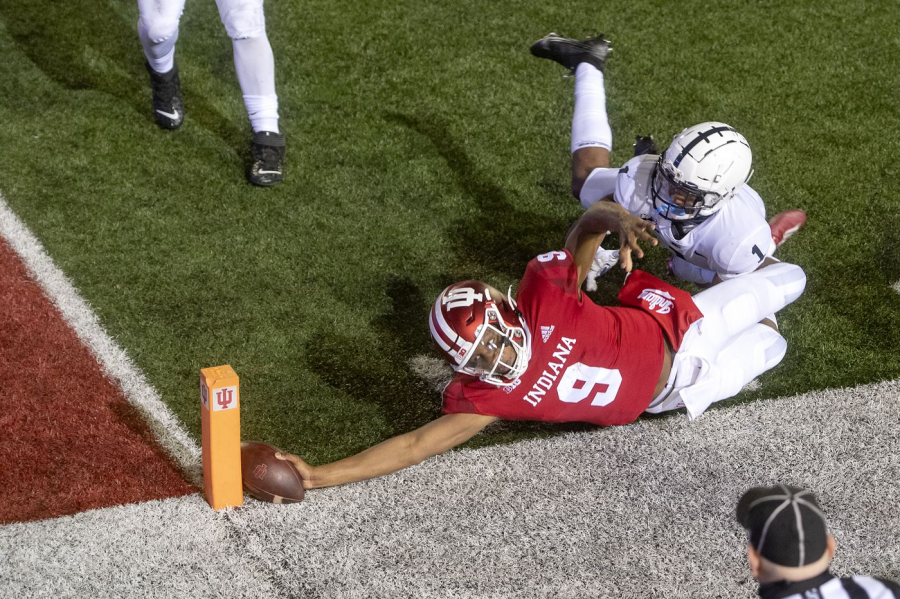 Indiana’s game-winning, overtime touchdown. Photo by Abby Drey, taken on October 24, 2020, Some rights reserved, https://www.inquirer.com/college-sports/penn-state
