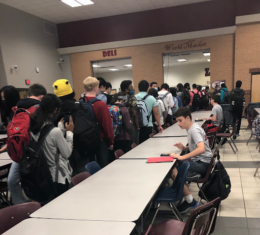 school lunch line