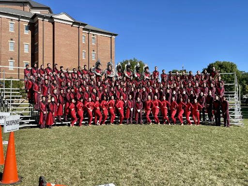 Lambert High School Band at the BOA Regional on Saturday 16, 2021. The Lambert High School band has been competing this year and have seen success. (Photo taken by Nathan Kim)
