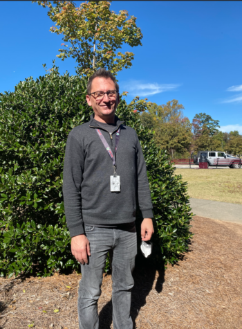 AP Environmental Science teacher, National Science Honors Society sponsor and Science Olympiad coach Dr. Covert, October 27, 2021. New to Lambert High School, Dr. Covert pursues his passion for science by sponsoring NSHS. (Dr. Covert/Jimena Ruano)
