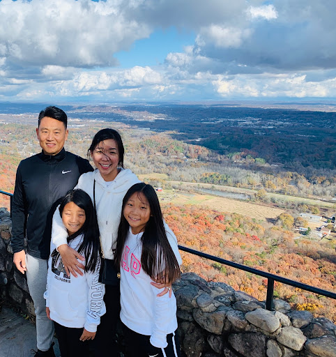 Mrs. Yi and her family on a hike at Rock City in Georgia in 2019. (Jessica Yi)
