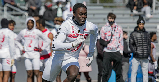 Kojo Antwi training with all of the other Ohio State University football recruits. Kojo is clearly working his hardest  to step up his game for college. (247 Sports/Photo by Andrew Ivins)