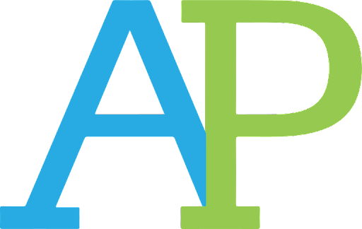 AP(Advanced Placement) logo. The Advanced Placement program allows high school students to gain college credit before graduating. (College Board)
