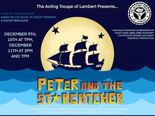 Photo of Peter and the Starcatcher poster. Thursday, December 2nd, 2021. Peter and the Starcatcher will be coming to Lambert this December. (Chaney Duskin)
