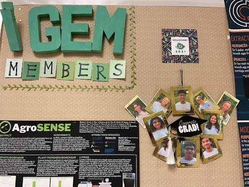 A picture of the iGEM board., Monday, February 28, 2022. (The Lambert Post/Hunter Dzerve)