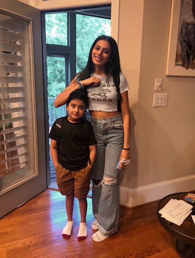 Ria and her little brother, Aryan, on the first day of the 2021-2022 school year taken by their mom.