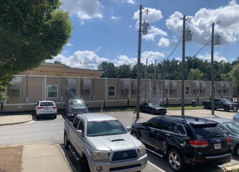 The new trailers are located in the gym parking lot. Taken by Natalie Ogden September 12, 2022.