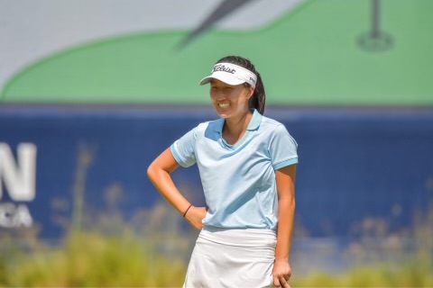 Sara in the Women’s US Open on June 2, 2022, warming up before another match.
