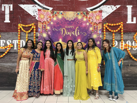 A picture of the Indian Cultural Society members at Diwali Mela, Courtesy of Riya Shah.
