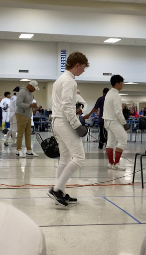 Photo of James league at a Mock Fencing Tournament. Photo taken of James League on March 11, 2023.