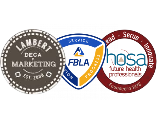 DECA, FBLA and HOSA’s new logos. (Eera Ingle/The Lambert Post)
