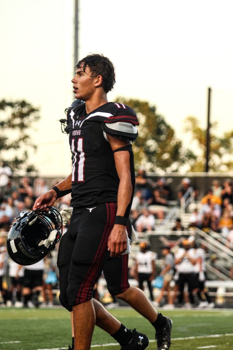 This is a photo of inside linebacker and junior Branson Brooks. Taken on August 18th, 2023 at the Horn during the first game of the season. (Diya Patel/DP Photography)