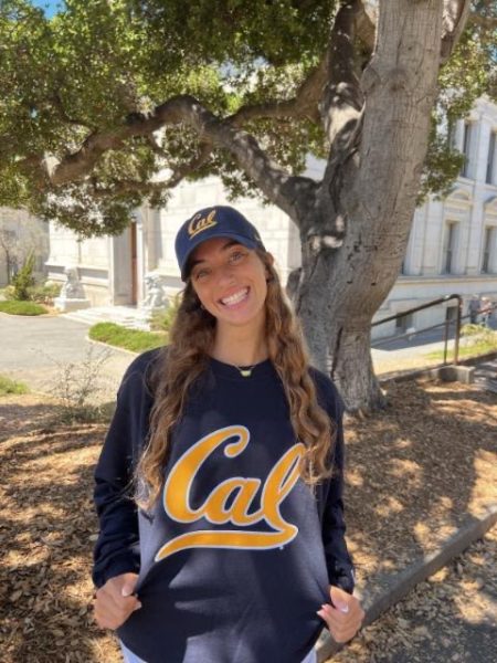 Picture of Francesca Popescu, posing after her commitment to UC Berkeley’s volleyball team. (Courtesy of Francesca Popescu)