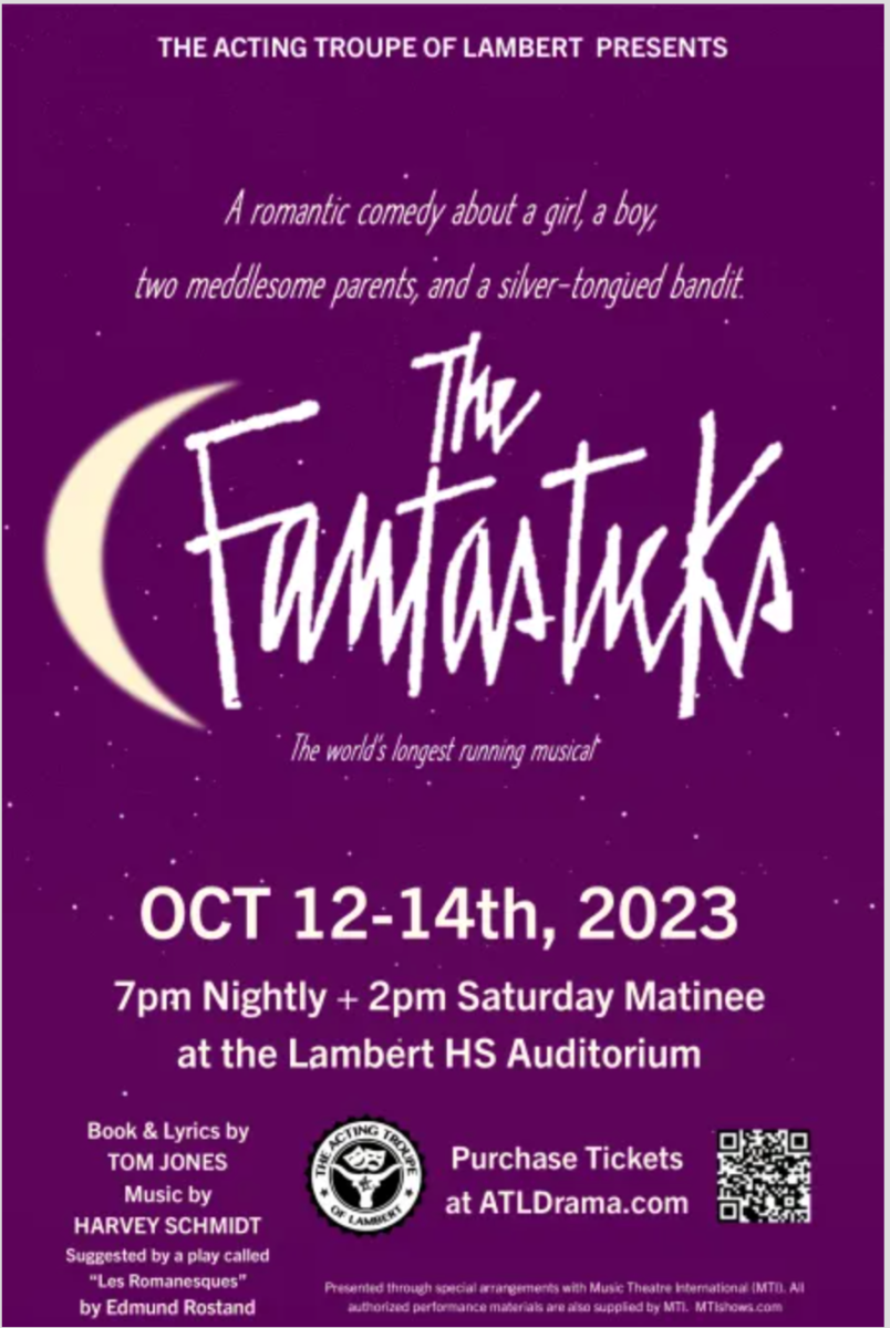 Caption: The official poster for “The Fantasticks” musical. Ticket information can be found here. (The Acting Troupe of Lambert)
