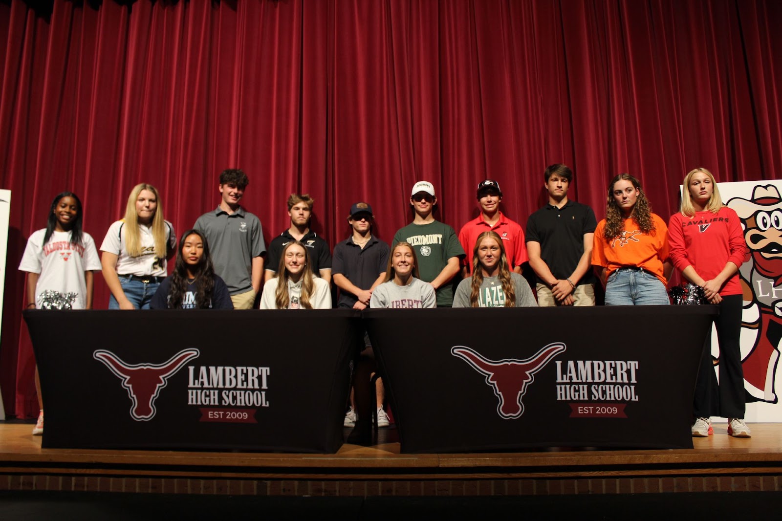 A group picture of the signees from the Signing Day event this past November. (Joshua Mui/The Lambert Post)
