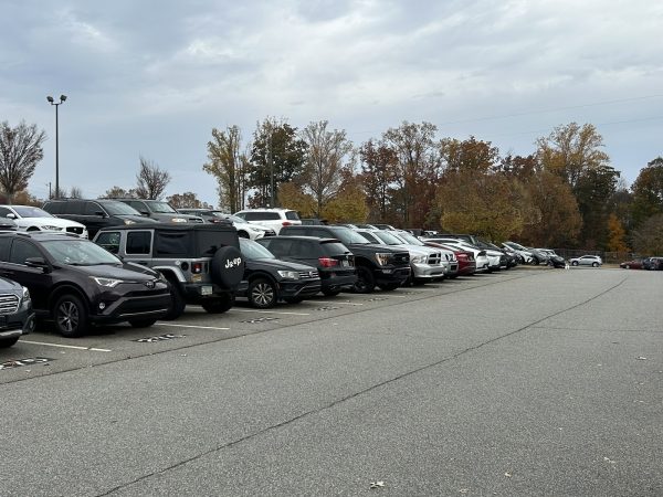 Student drivers park in Lambert’s gym parking lot before school (Chitvan Singh/The Lambert Post)