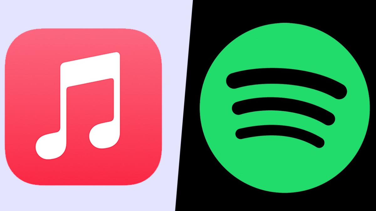 Apple Music and Spotify logos (Toms Guide)