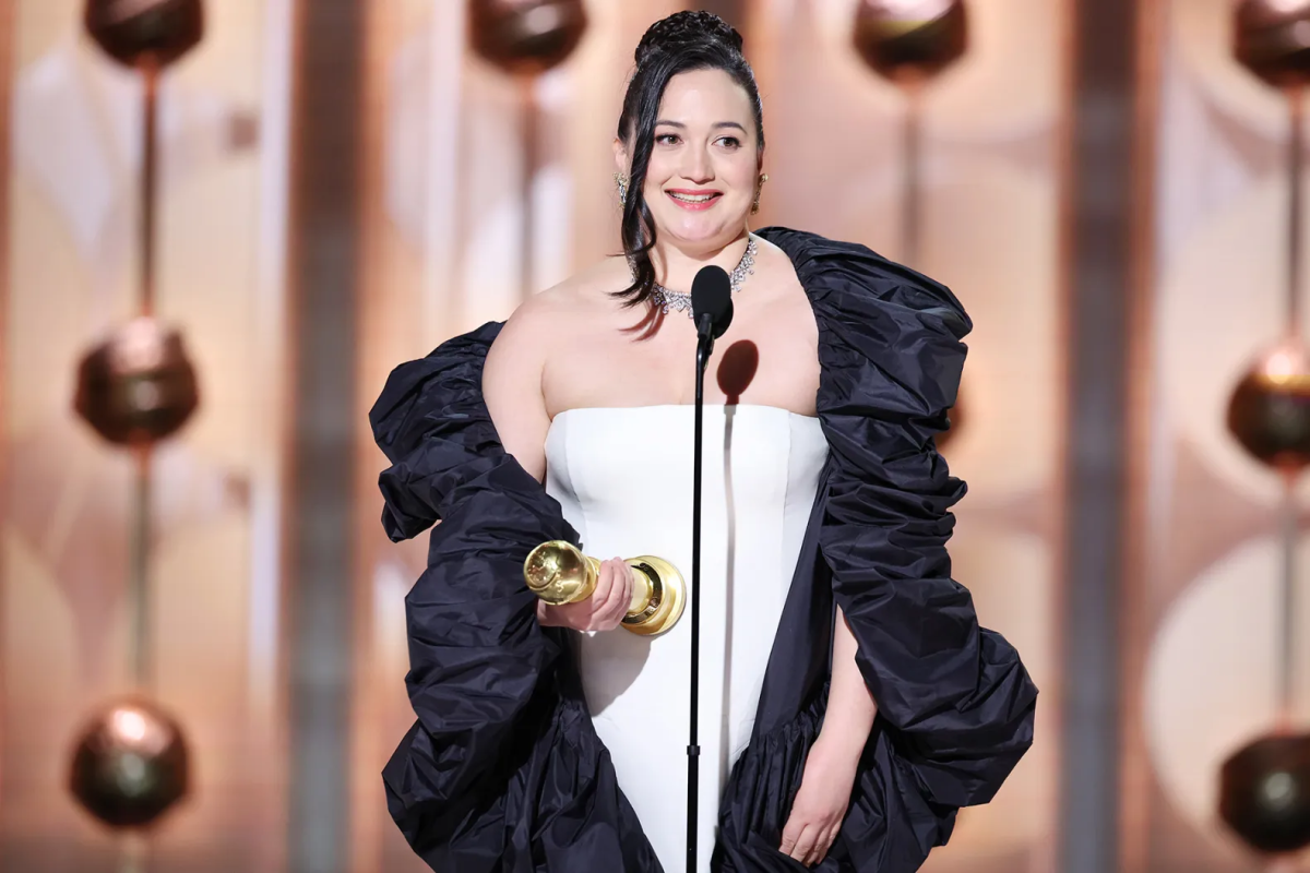 A picture of Lily Gladstone giving her speech for the Golden Globes. (Courtesy of Getty Images/The Lambert Post)