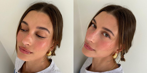 A picture of Hailey Bieber showcasing her ‘strawberry makeup’ look. Courtesy of Elle.