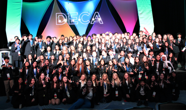 A picture of Lambert DECA at the 2024 Georgia DECA SCDC. Taken by Cassidy Mazzei on February 3, 2024.