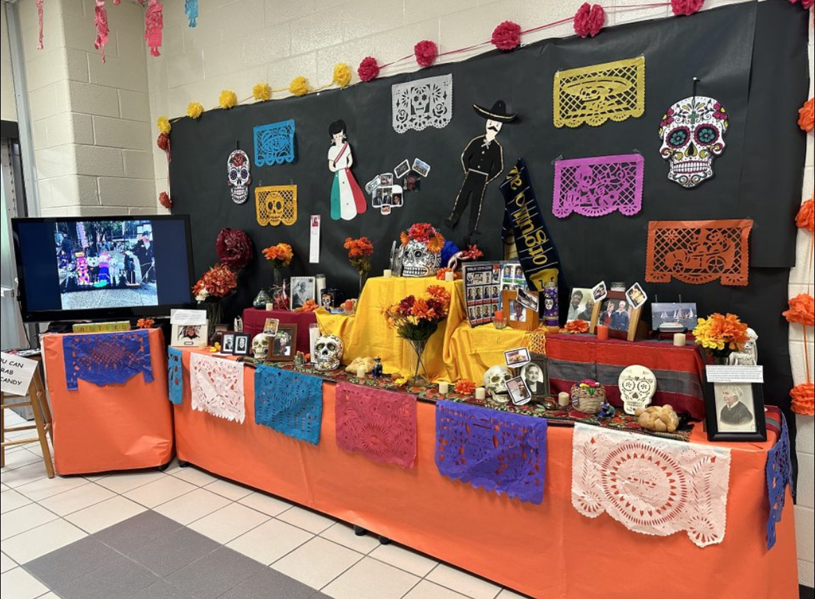 Día de Muertos altar, as created by officers of the Spanish National Honor Society. (Courtesy of Jane Fang)