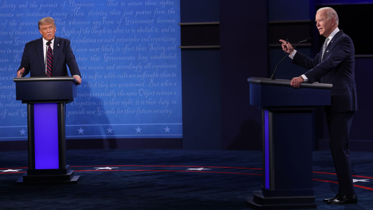 Picture taken during the 2020 presidential debates. (CNN)