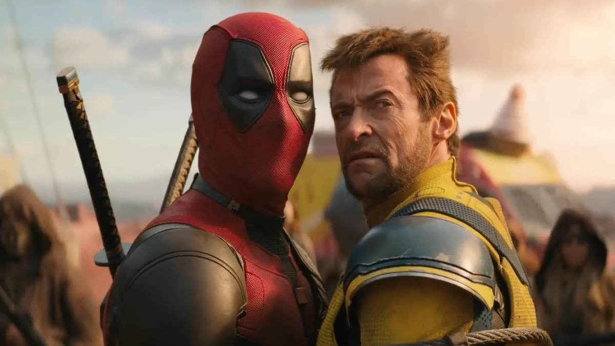 The titular characters, Deadpool and Wolverine, looking at the camera in the trailer of "Deadpool & Wolverine" (IMDB)