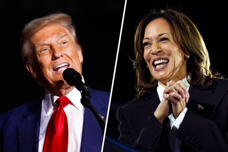 Presidential candidates Donald Trump and Kamala Harris seen side-by-side at their final rallies (FP)