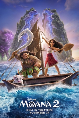 The poster was created by Disney, launching the cover art for the new film of Moana. The film was released in theaters this upcoming November 27, 2024. ( Disney)