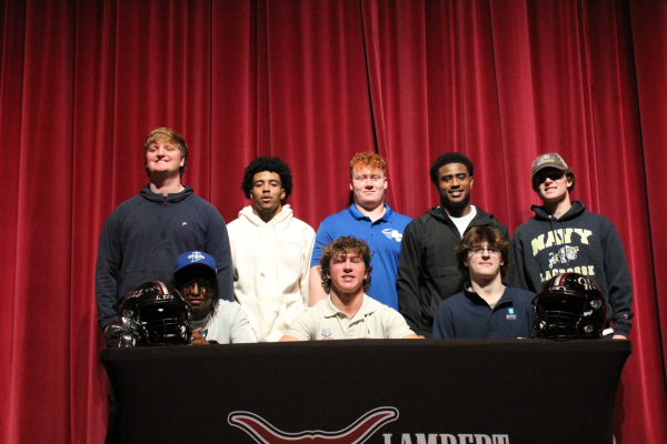 Lambert’s eight signees at the 2025 Spring Signing Day (The Lambert Post)